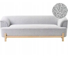 Beliani Trivietė sofa ALNOR šviesiai pilka