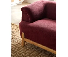 Beliani Trivietė sofa ALNOR šenilinė burgundo spalvos