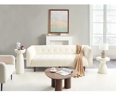 Beliani Trivietė sofa BYSKE Bouclé, balta