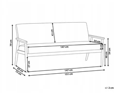 Beliani Trivietė sofa ESRUM Boucle tamsiai ruda/smėlio spalvos