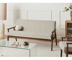 Beliani Trivietė sofa ESRUM tamsiai ruda/pilka