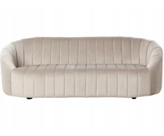 Beliani Trivietė sofa MALUNG, veliūrinė, smėlio spalvos