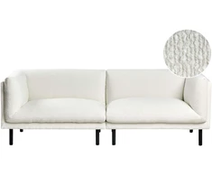 Beliani Trivietė sofa VORGOD Boucle Kreminės spalvos