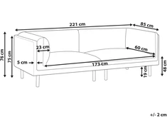 Beliani Trivietė sofa VORGOD šviesiai ruda