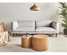 Beliani 3 vietų sofa VORGOD šviesiai pilka