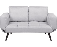 Beliani Dvivietė išskleidžiama sofa BREKKE šviesiai pilka