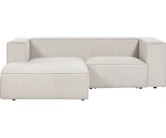Beliani 2 vietų kampinė sofa VERNON šviesiai smėlio spalvos dešininė