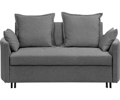 Beliani Dvivietė išskleidžiama sofa HOVIN pilka