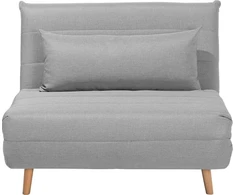 Beliani Vienvietė išskleidžiama sofa SETTEN, šviesiai pilka