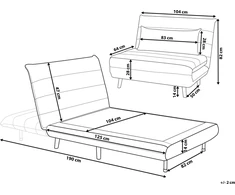 Beliani Vienvietė išskleidžiama sofa SETTEN, šviesiai pilka