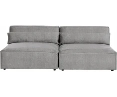 Beliani Dvivietė modulinė sofa HELLNAR, pilka