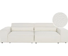 Beliani Dvivietė modulinė sofa HELLNAR, kreminė balta, Boucle