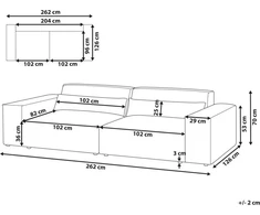 Beliani Dvivietė modulinė sofa HELLNAR, kreminė balta, Boucle