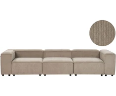 Beliani Trivietė modulinė sofa ARDAL šviesiai ruda velvetinė