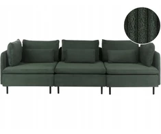 Beliani Trivietė modulinė sofa EGERIS tamsiai žalias velvetas