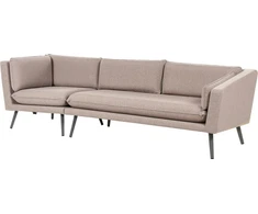 Lauko baldų komplektas Beliani Sodo sofa LORETELLO 3 asmenims kairinė, smėlio spalvos