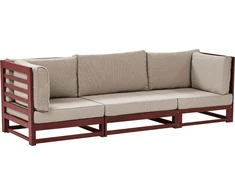 Beliani TRANI trivietė sodo sofa Modulinė Sertifikuota akacijos mediena Bordinis