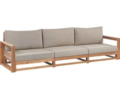 Lauko baldų komplektas Beliani Sodo sofa 3 asmenims TIMOR, modulinė, sertifikuota akacijos mediena, šviesiai ruda