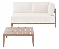 Lauko baldų komplektas Beliani Sodo sofa su staliuku 2 asmenims SAMPIERI ruda metalinė