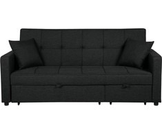 Beliani Trivietė išskleidžiama sofa GLOMMA, juoda