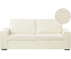 Beliani Trivietė išskleidžiama sofa VUOKATTI Boucle, kreminė balta