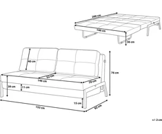 Beliani Dvivietė išskleidžiama sofa EDLAND, tamsiai pilka