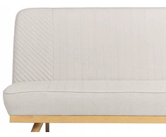 Beliani Dvivietė išskleidžiama sofa KALFAFEL, smėlio spalvos