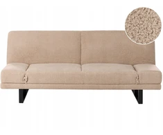 Beliani Išskleidžiama dvivietė sofa „YORK Boucle“ smėlio spalvos