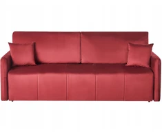 Beliani Trivietė išskleidžiama sofa EGGE, veliūras, burgundiška
