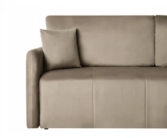 Beliani Trivietė išskleidžiama sofa EGGE, veliuras, smėlio pilkos spalvos