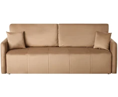 Beliani Trivietė išskleidžiama sofa EGGE, veliūras, šviesiai ruda