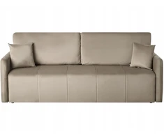 Beliani Trivietė išskleidžiama sofa EGGE, veliuras, smėlio pilkos spalvos