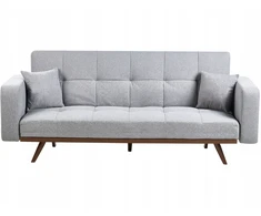 Beliani Trivietė sofa-lova HJULBY Pilka