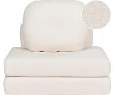 Beliani Vienvietė išskleidžiama sofa OLDEN Boucle balta