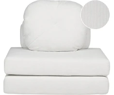 Beliani Vienvietė išskleidžiama sofa OLDEN, velvetas, kreminė balta