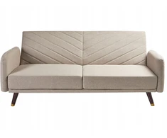 Beliani Išskleidžiama 3 vietų sofa SENJA iš sintetinio lino, šviesiai ruda