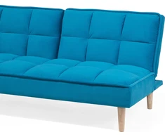 Beliani Trivietė išskleidžiama sofa SILJAN jūrinės mėlynos spalvos