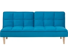 Beliani Trivietė išskleidžiama sofa SILJAN jūrinės mėlynos spalvos