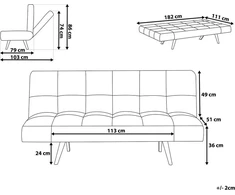 Beliani Išskleidžiama 2 vietų sofa INGARO smėlio spalvos