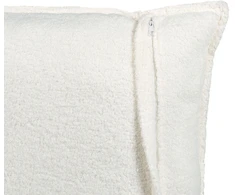 Beliani Trivietė sofa-lova KRAMA, boucle balta su patalynės dėže