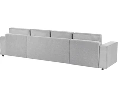 Beliani U formos išskleidžiama sofa 4 asmenims VATNE šviesiai pilka su daiktadėže