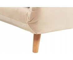 Beliani Vienvietė išskleidžiama sofa SETTEN, veliūras, smėlio spalvos
