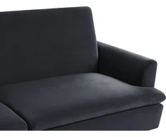 Beliani Išskleidžiama 3 vietų sofa VETTRE Velūras Juoda