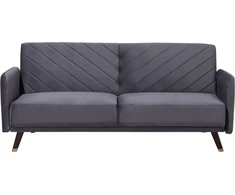 Beliani Išskleidžiama 3 vietų sofa SENJA, veliūras, pilka