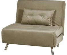 Viengulė išskleidžiama sofa BELIANI FARRIS alyvuogių spalvos veliūras