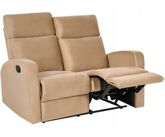Beliani 2 vietų sofa su rankine atsipalaidavimo funkcija VERDAL, veliūras, šviesiai ruda