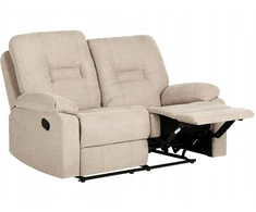 Beliani Dvivietė sofa su mechanine atsipalaidavimo funkcija BERGEN smėlio spalvos