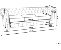 Beliani Trijų vietų sofa CHESTERFIELD Pilka