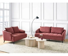 Beliani Trivietė sofa HOBRO burgundo spalvos