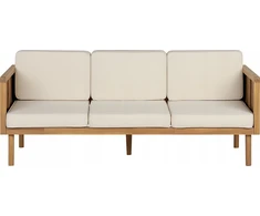 Beliani Sodo sofa 3 vietų BARATTI Akacijos mediena Ruda